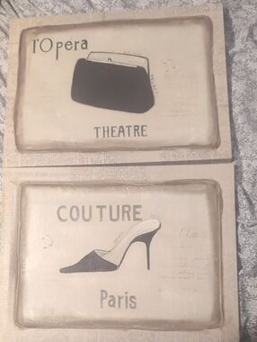 Couture Paris Wall Art Set - Neutral Beige & Black